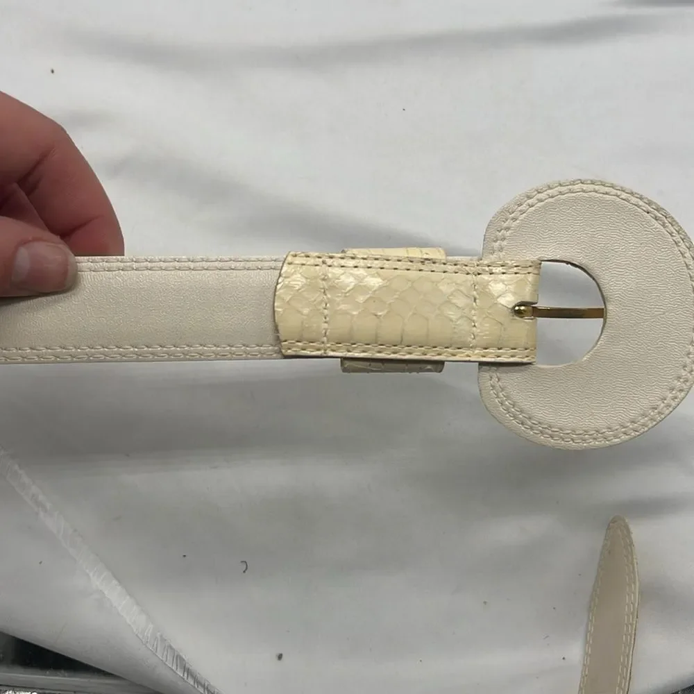 Vintage Cream Snake Skin The Ritz Belt